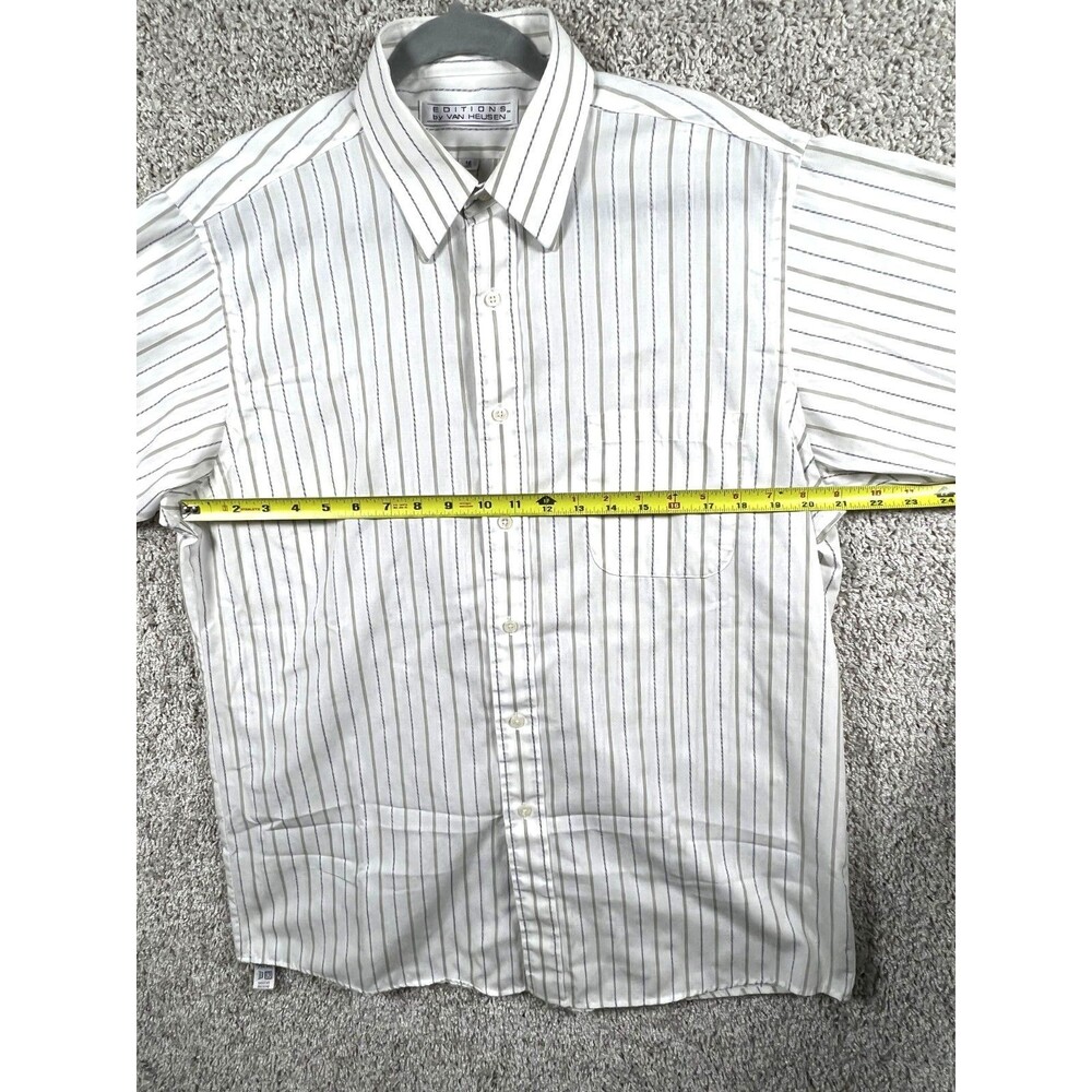 Editions by Van Heusen Shirt Mens Multicolor Striped Short Sleeve size 16 - Picture 2 of 7